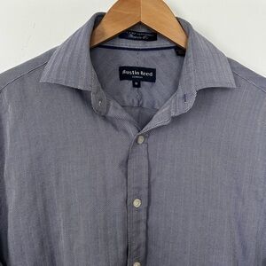 Austin Reed London Men's Size M Vintage 80's 2-Ply Herringbone Button Down Shirt